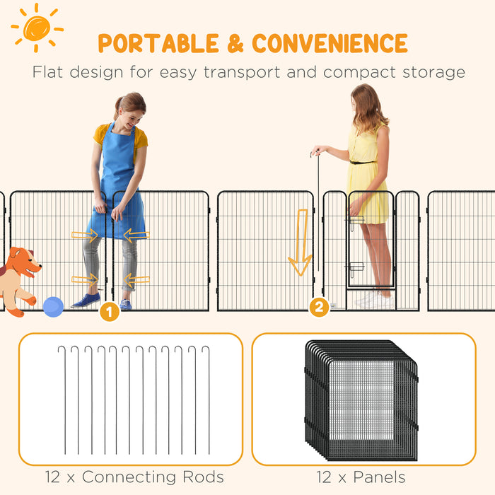 Heavy Duty Puppy Play Pen, 12 Panels Pet Exercise Pet, Pet Playpen for Small, Medium and Large Dogs