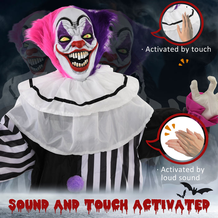 Halloween Clown Animatronic Prop with Light Up Eyes, for Indoor Outdoor