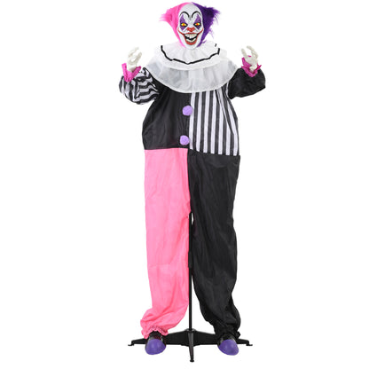 Halloween Clown Animatronic Prop with Light Up Eyes, for Indoor Outdoor
