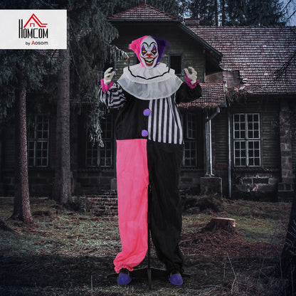 Halloween Clown Animatronic Prop with Light Up Eyes, for Indoor Outdoor