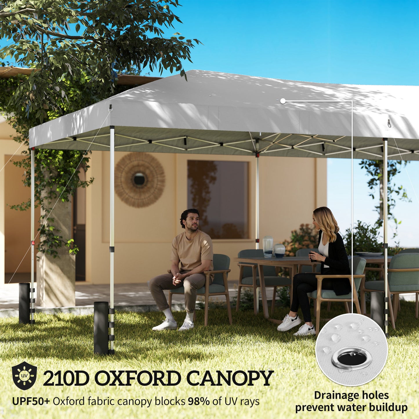 3 x 6 m Pop Up Gazebo, UPF50+ Wedding Party Tent Marquee, White