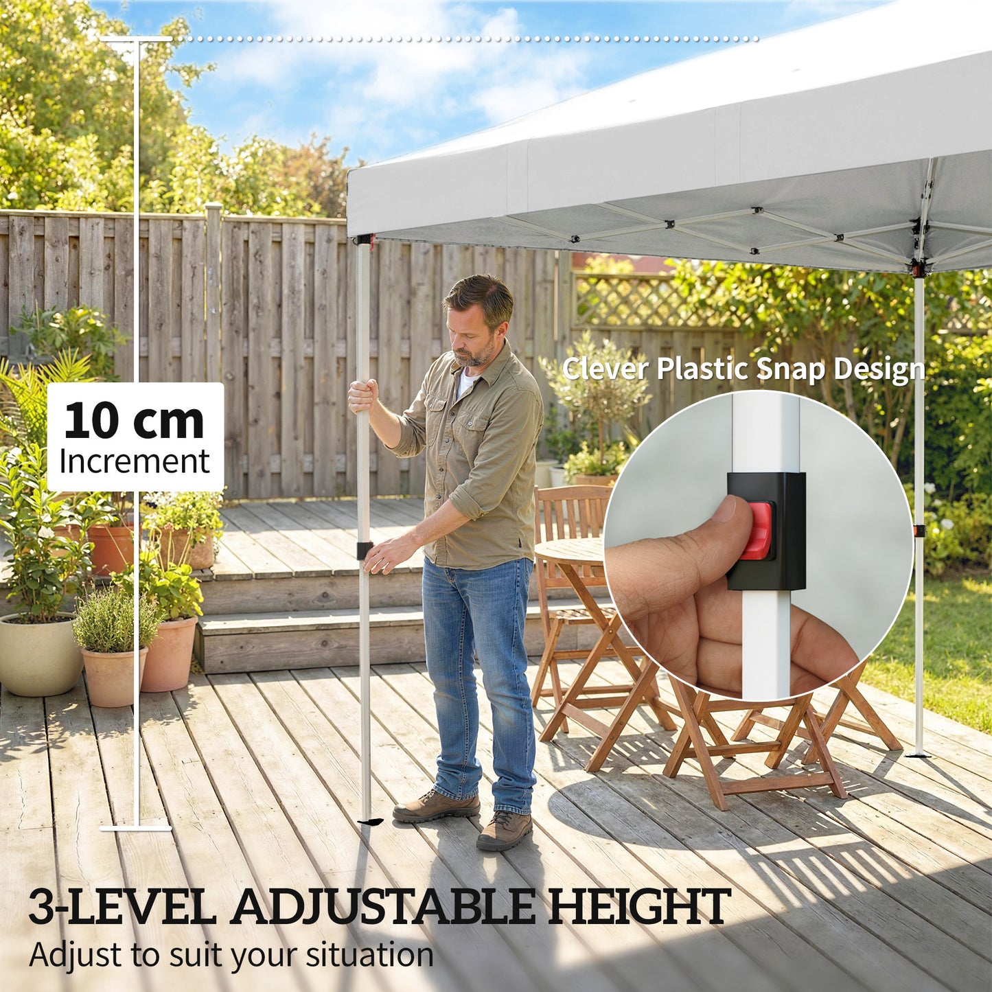 3 x 6 m Pop Up Gazebo, UPF50+ Wedding Party Tent Marquee, White