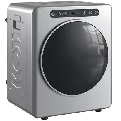 5kg Vented Tumble Dryer, 1000W Compact Freestanding Tumble Dryer with Stainless Steel Anti-Crease Reverse Tumble, Extra Dry & ECO Modes, Multiple Timer & Heat Settings, Silver Tone