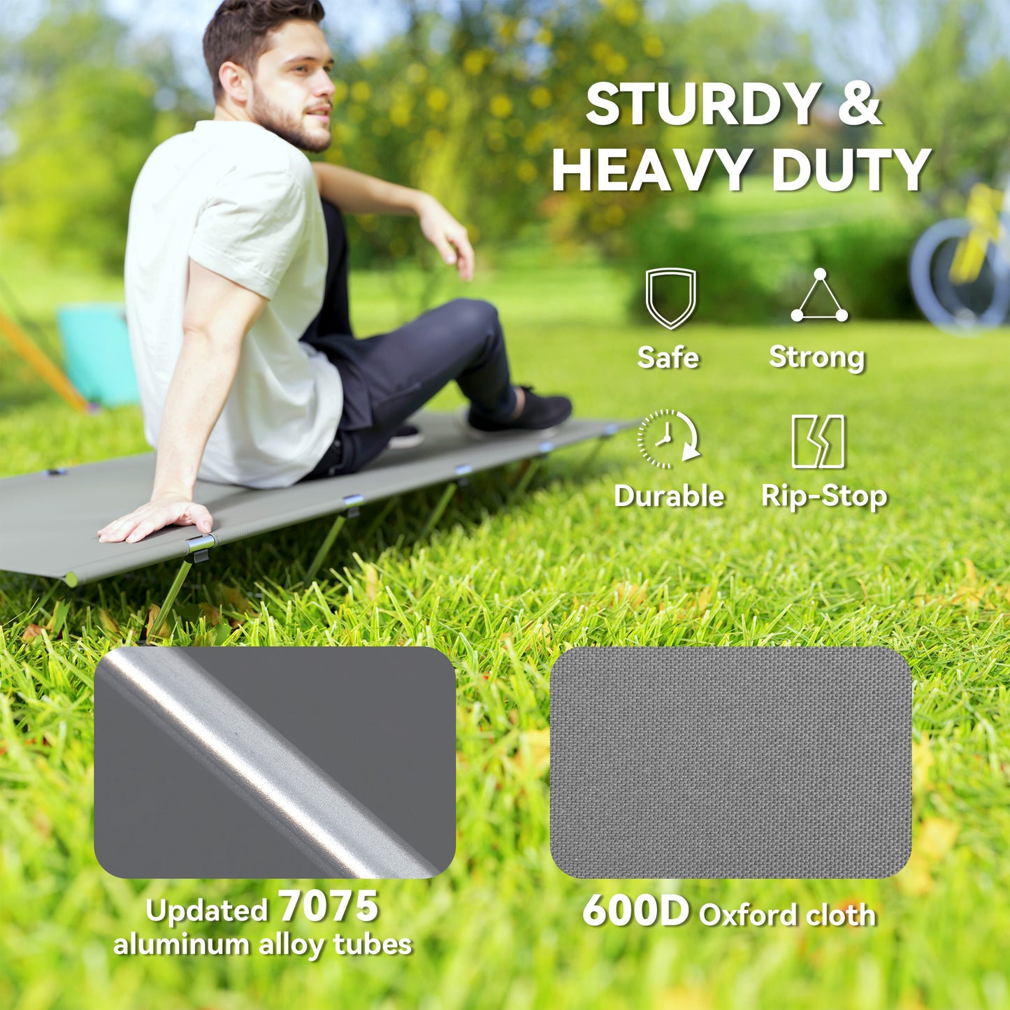 Lightweight Camping Cot Portable Compact Sleeping Bed w/ Carry Bag