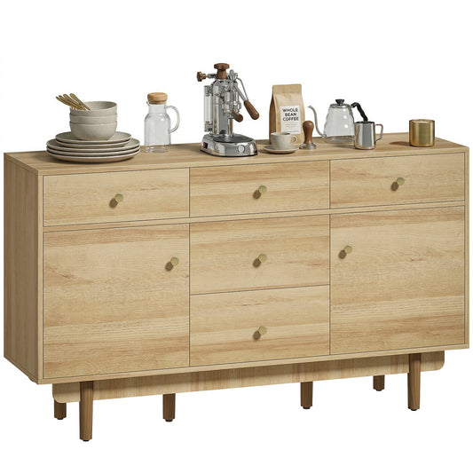 Sideboard Soft Close Doors Wood Legs Walnut