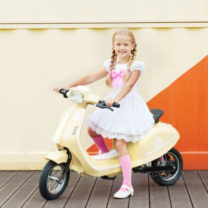 24V Battery Powered Ride on Motorcycle with Manual Throttle, Beige