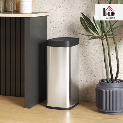 50L Sensor Bin, Touchless Kitchen Bin, Battery Operated, Silver Tone