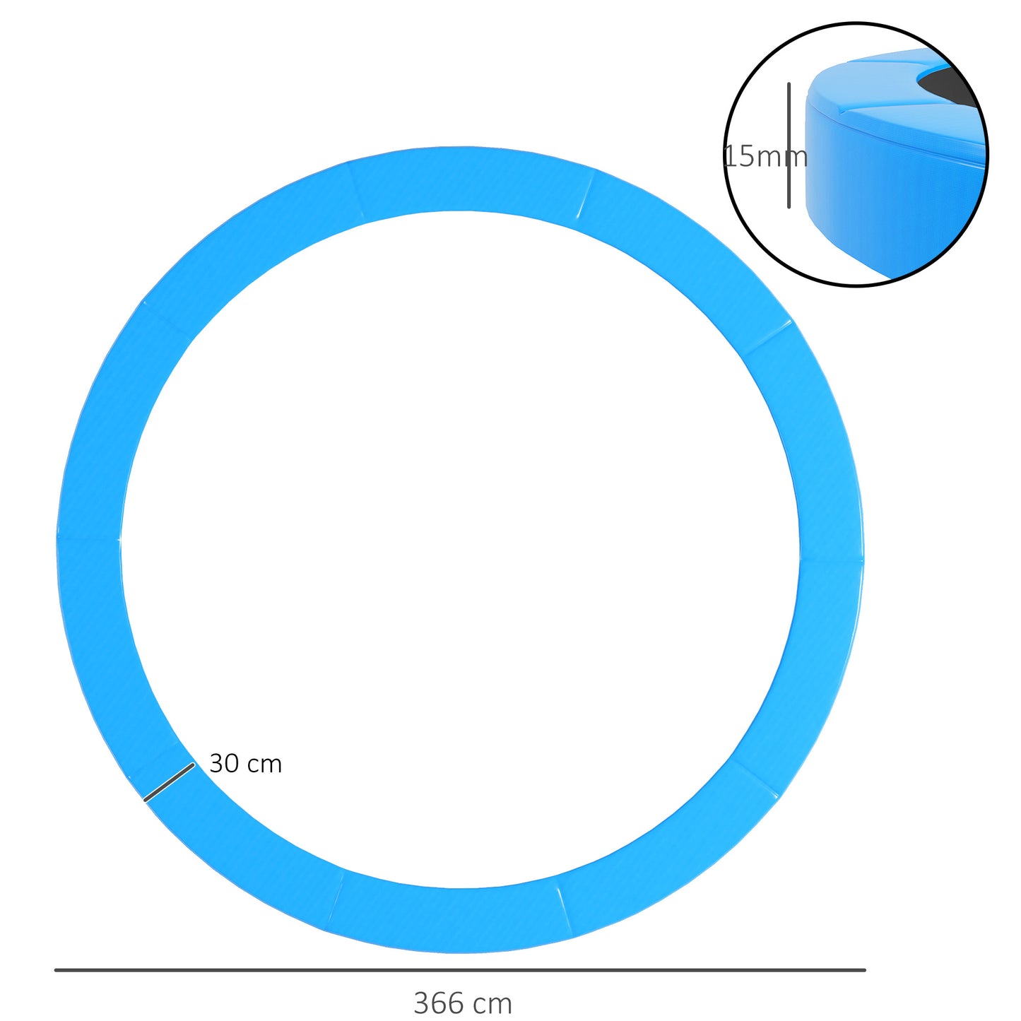 12ft Trampoline Accessories Pad Surround Pad Replacement Spare Light Blue