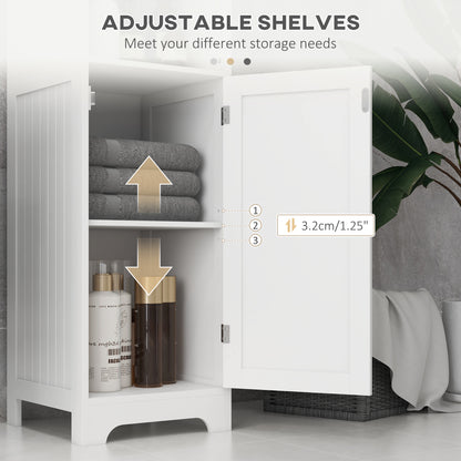 Freestanding Bathroom Tall Cabinet with Adjustable Shelf, White