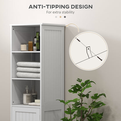 Freestanding Bathroom Tall Cabinet with Adjustable Shelf, White