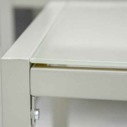 4-Seater Patio Wicker Sofa Set, Outdoor Metal Frame Wrapped Round PE Rattan Conservatory Furniture w/ Cushions, Tempered Glass Table, Grey