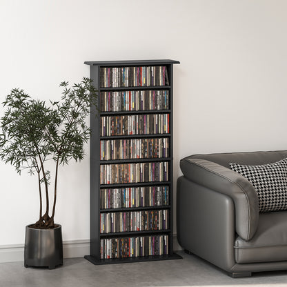 CD Storage Unit DVD Tower Blu-ray Storage Shelf for Living Room Black