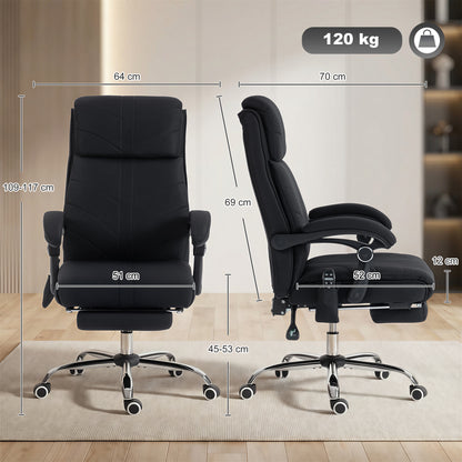 Vinsetto Vibration Massage Office Chair with Heat, Footrest, Black