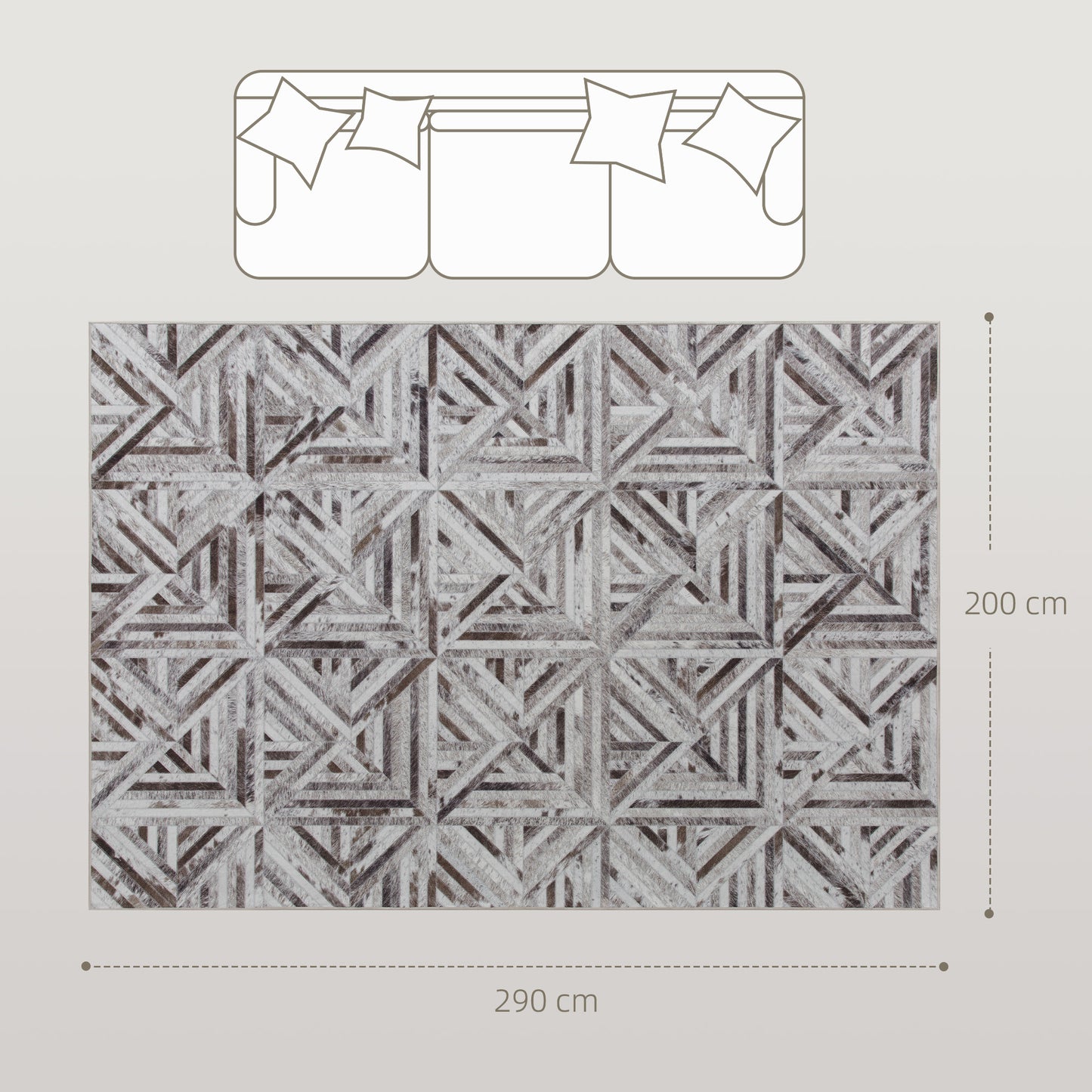 Non-Slip Washable Rug, Chenille Floor Carpet for Living Room, Brown