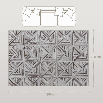 Non-Slip Washable Rug, Chenille Floor Carpet for Living Room, Brown