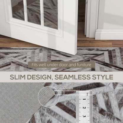 Non-Slip Washable Rug, Chenille Floor Carpet for Living Room, Brown