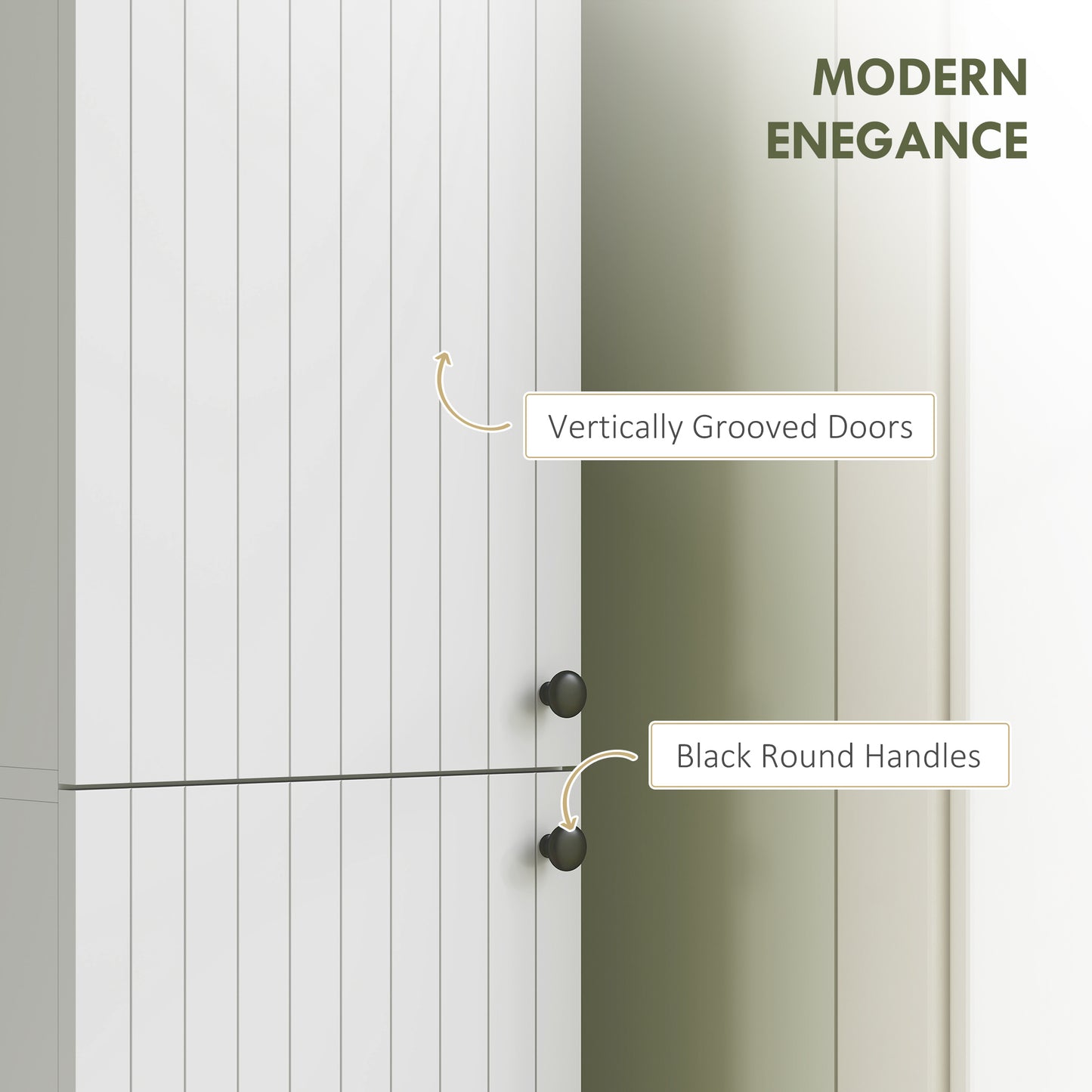 Wall Mounted Slim Bathroom Storage Cabinet with 6-Tier Shelf White