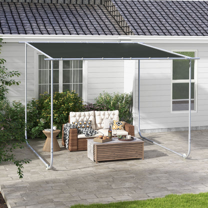 3 x 3(m) Mobile Pergola Kit, Portable Garden Gazebo with Wheels, Sandbags, Steel Frame, UV-Resistant