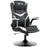 Gaming Chair Ergonomic Computer Chair Home Office Desk Swivel Chair w/ Adjustable Height Pedestal Base PVC Leather, Black & White