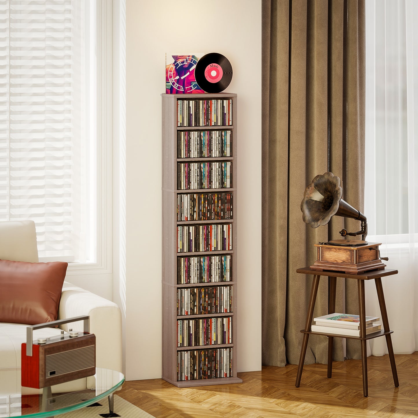 Small Kitchen Table with Black Steel Legs, Dining Table, Grey