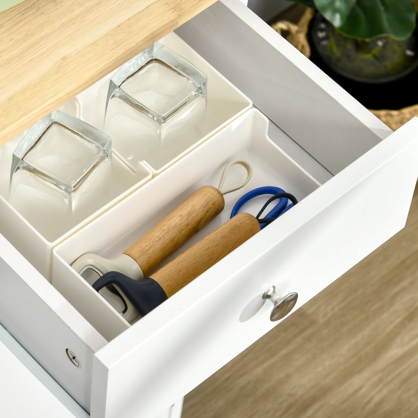 Modern Sideboard Buffet Cabinet with Storage Cabinets and Drawers White