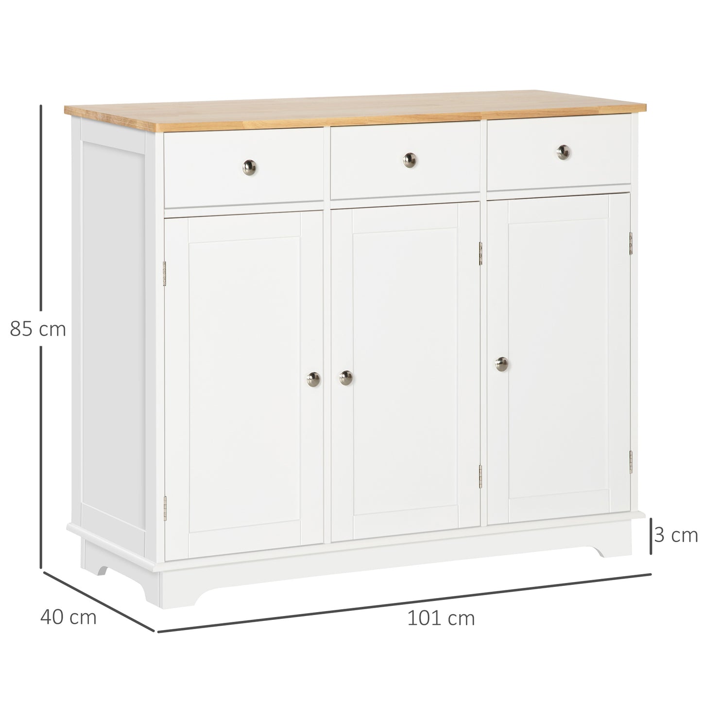Modern Sideboard Buffet Cabinet with Storage Cabinets and Drawers White
