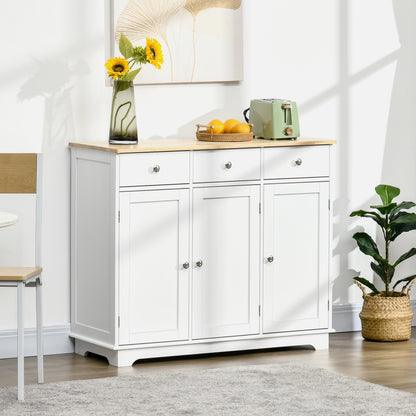 Modern Sideboard Buffet Cabinet with Storage Cabinets and Drawers White