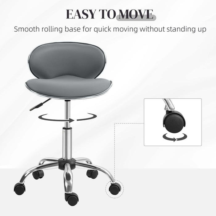 Office Chair Beauty Salon Rolling Technician Stool Chair Grey