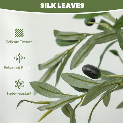 Indoor Artificial Plant, Faux Potted Silk Olive Tree, 150cm