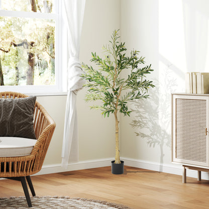 Indoor Artificial Plant, Faux Potted Silk Olive Tree, 150cm
