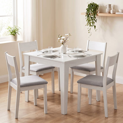 Dining Table for 4, 80L x 80W x 75Hcm, White