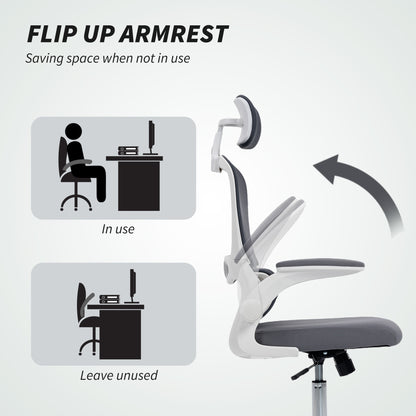 High Back Mesh Computer Desk Chair with Lumbar Support, Charcoal Grey