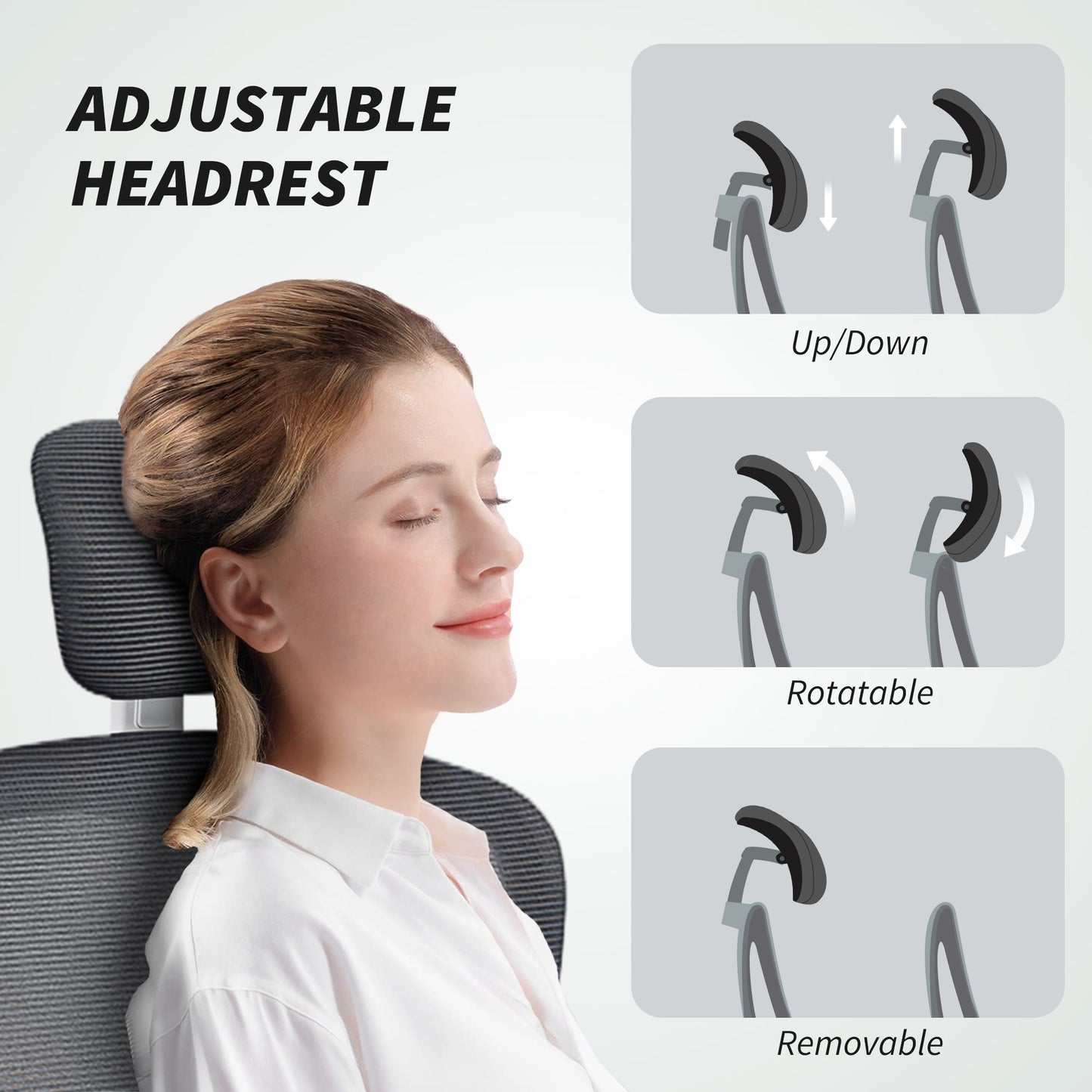 High Back Mesh Computer Desk Chair with Lumbar Support, Charcoal Grey