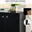 Storage Cabinet w/ Two Shelves Wooden Sideboard Freestanding Kitchen Cupboard Bookcase - Black