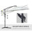 3(m) Garden Banana Parasol Hanging Cantilever Umbrella with Crank Handle, 8 Ribs and Cross Base for Outdoor, Sun Shade, Cream White