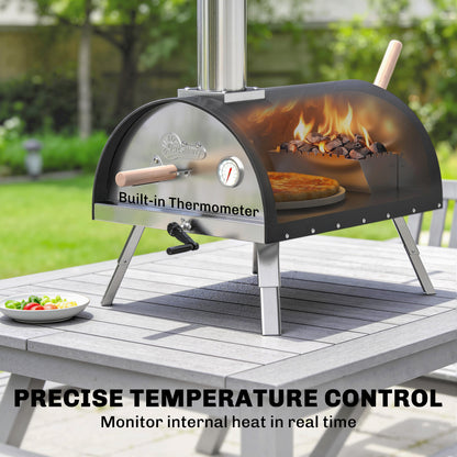 Outdoor Pizza Oven Portable w/ 12" Rotating Stone