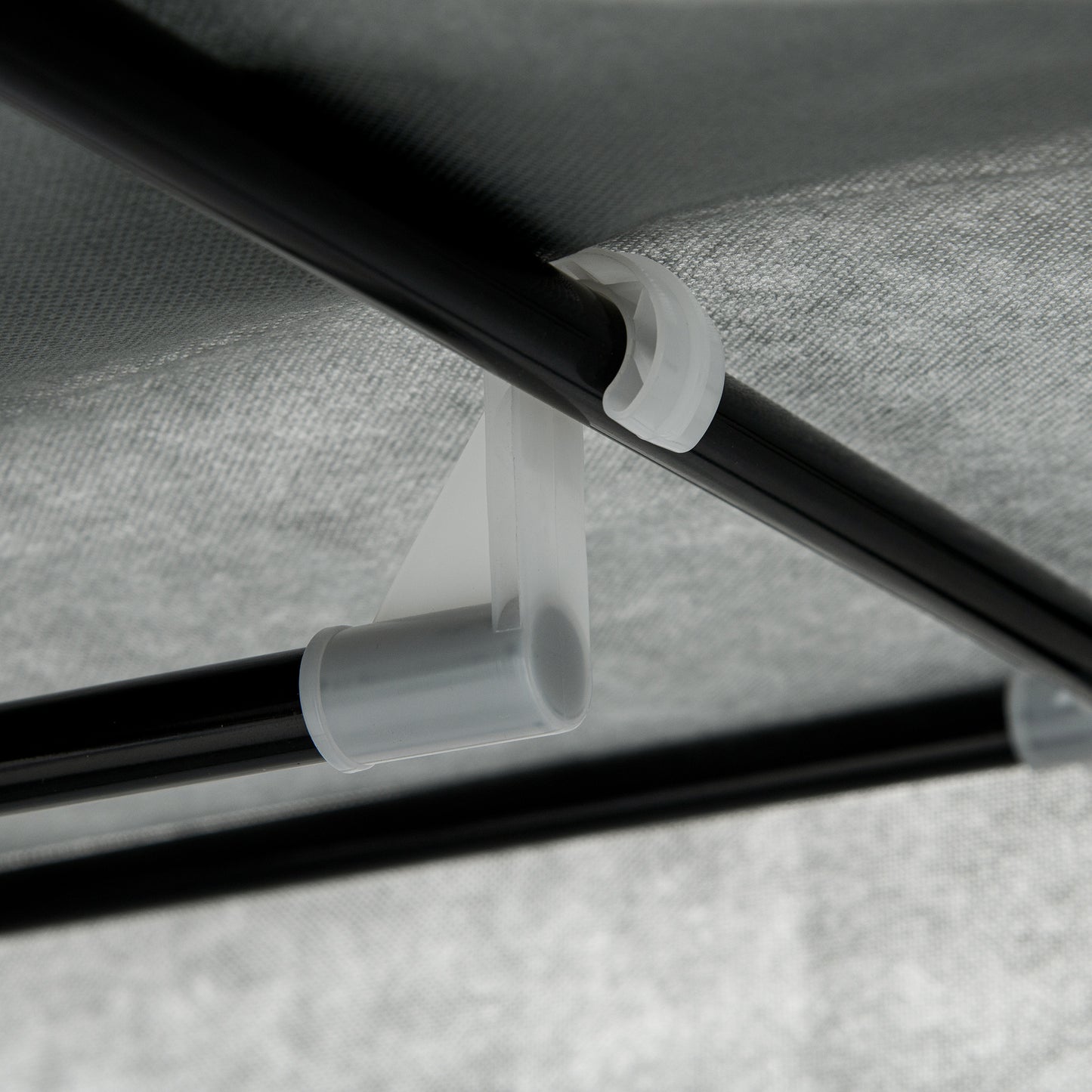 Fabric Portable Wardrobe with 2 Fabric Drawers, Hanging Rail, Grey