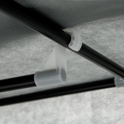 Fabric Portable Wardrobe with 2 Fabric Drawers, Hanging Rail, Grey