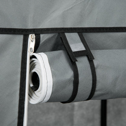 Fabric Portable Wardrobe with 2 Fabric Drawers, Hanging Rail, Grey