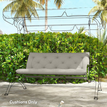 Garden Bench Cushion, Seat Pad with Ties, Light Grey