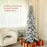 7ft Flocked Pencil Christmas Tree with Auto Open, Steel Base