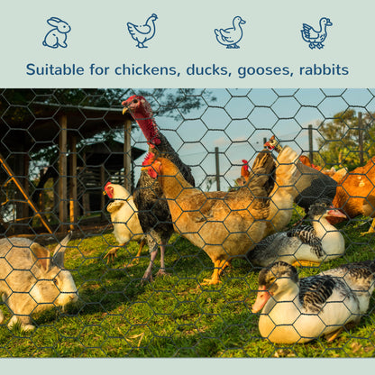 Foldable Chicken Wire Mesh, for Rabbits, Ducks, Geese, 1 x 25m