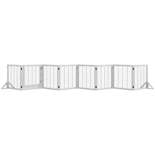 8 Panels Freestanding Dog Barrier for S and M Dogs - White