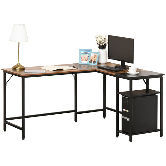 Computer Desk with Adjustable Storage Shelf Compact Gaming Workstation