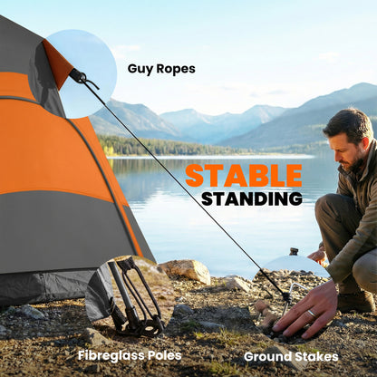 Double Layer Pop Up Tent with Rainfly, Portable Camping Shelter