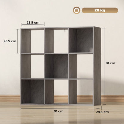 9 Cube Storage Unit Cabinet Bookcase Display Shelves, Marble Grey