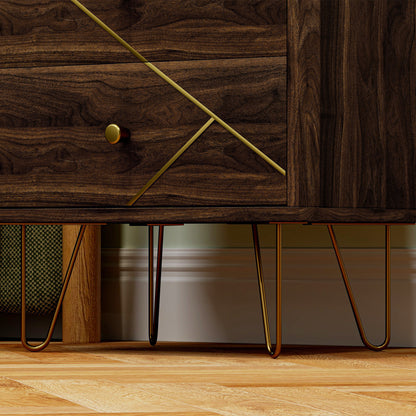 Bedside Tables Set of 2, Modern Side Table Set with 2 Drawers, Brown