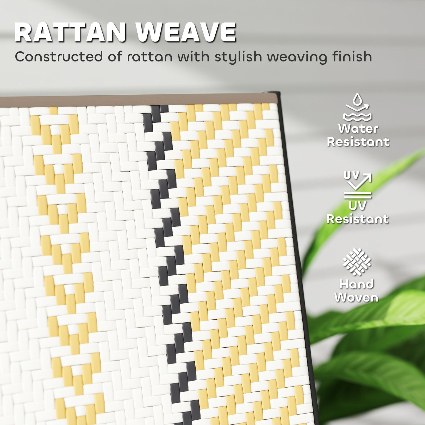 2PCs Rattan Folding Chair w/ 5-Position Adjustable Backrest, Orange