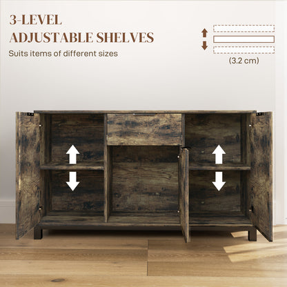 Sideboard, Industrial Storage Cabinet for Living Room, Rustic Brown