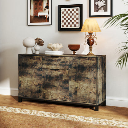 Sideboard, Industrial Storage Cabinet for Living Room, Rustic Brown